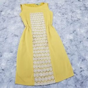 Antonio Melani Dress 0 Yellow Shift Lace